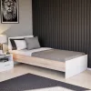 Pat single Miami 90x200 cm alb-stejar sonoma