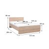 Pat dublu Miami fara cadru de pat 140x200 cm stejar sonoma-stejar sonoma