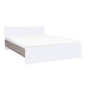 Pat dublu Miami fara cadru 160x200 cm alb-stejar York