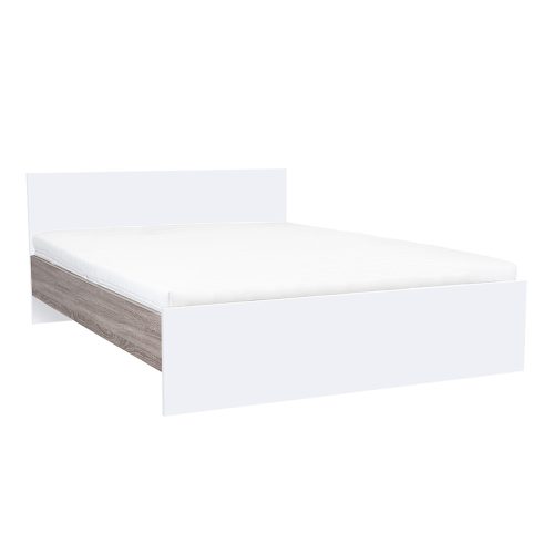 Pat dublu Miami fara cadru 160x200 cm alb-stejar York