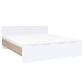 Pat dublu Miami fara cadru 180x200 cm alb-stejar sonoma