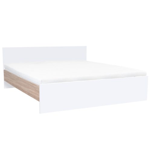 Pat dublu Miami fara cadru 180x200 cm alb-stejar sonoma