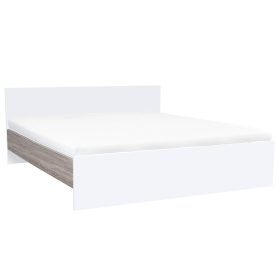 Pat dublu Miami fara cadru 180x200 cm alb-stejar York