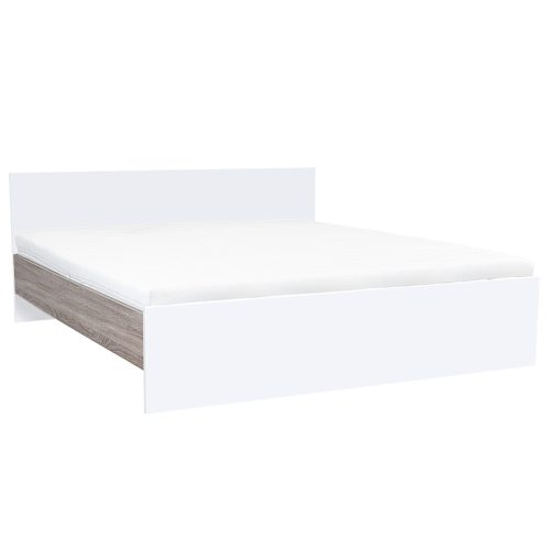 Pat dublu Miami fara cadru 180x200 cm alb-stejar York