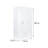 Dulap Miami 120x205 cm alb-alb