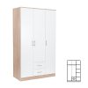Dulap Miami 120x205 cm alb-stejar sonoma