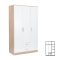 Dulap Miami 120x205 cm alb-stejar sonoma