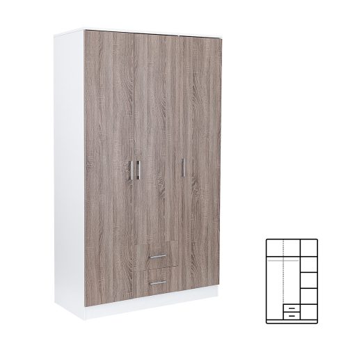 Dulap Miami 120x205 cm stejar York-alb