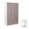 Dulap Miami 120x205 cm stejar York-alb