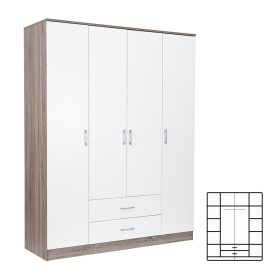 Dulap Miami 160x205 cm alb-stejar York