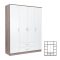 Dulap Miami 160x205 cm alb-stejar York