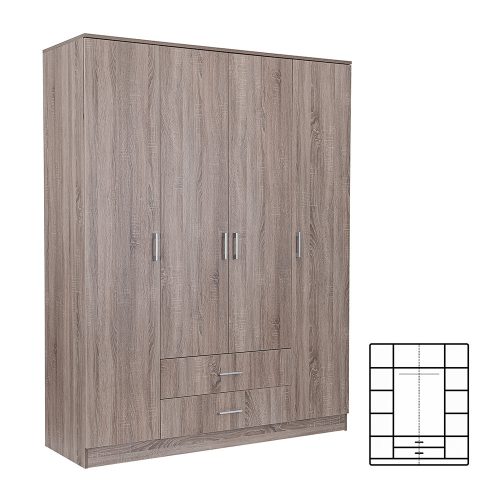 Dulap Miami 160x205 cm stejar York-stejar York