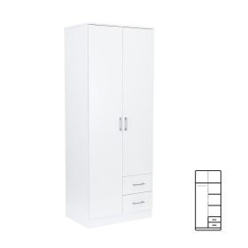 Dulap Miami 80x205 cm alb-alb