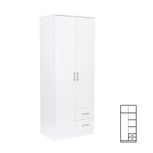 Dulap Miami 80x205 cm alb-alb