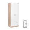 Dulap Miami 80x205 cm alb-stejar sonoma