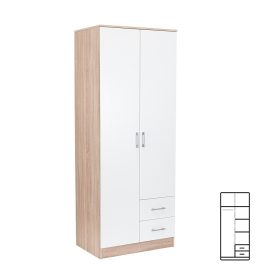 Dulap Miami 80x205 cm alb-stejar sonoma