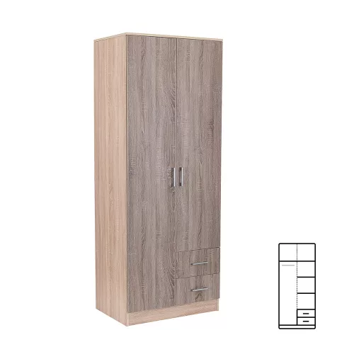 Dulap Miami 80x205 cm stejar York-stejar Sonoma