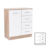 Comoda Miami cu 1 usa si 4 sertare 80x92 cm alb-stejar sonoma