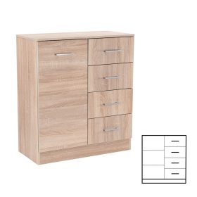 Comoda Miami cu 1 usa si 4 sertare 80x92 cm stejar sonoma-stejar sonoma