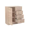 Comoda Miami cu 1 usa si 4 sertare 80x92 cm stejar sonoma-stejar sonoma