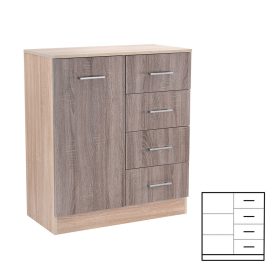 Comoda Miami cu 1 usa si 4 sertare 80x92 cm stejar York-stejar Sonoma