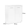 Comoda Miami cu 2 usi 80x92 cm alb-alb