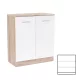 Comoda Miami cu 2 usi 80x92 cm alb-stejar sonoma