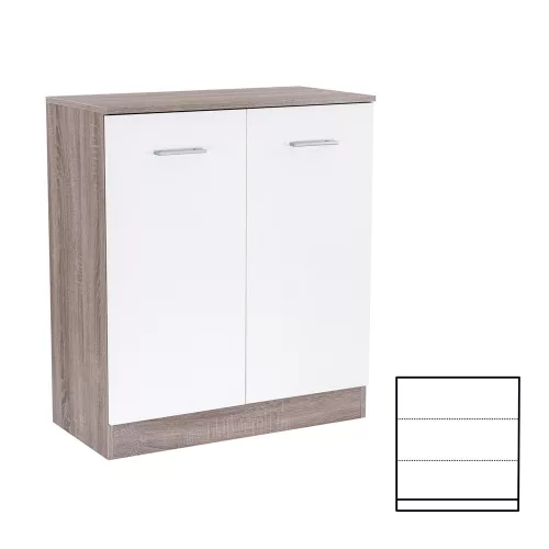 Comoda Miami cu 2 usi 80x92 cm alb-stejar York