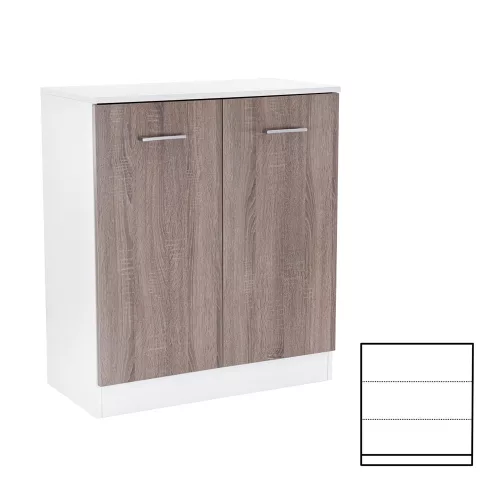 Comoda Miami cu 2 usi 80x92 cm stejar York-alb