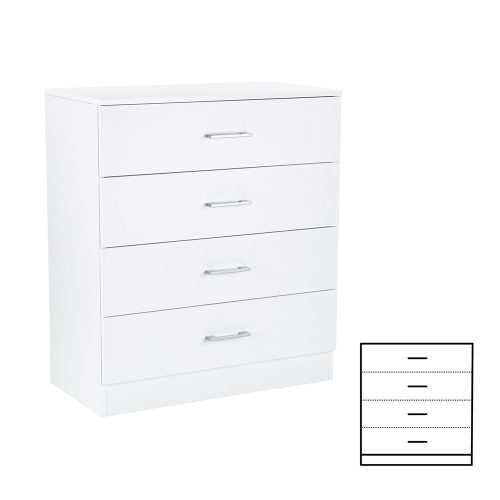 Comoda Miami cu 4 sertare 80x92 cm alb-alb