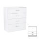 Comoda Miami cu 4 sertare 80x92 cm alb-alb