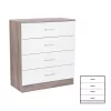 Comoda Miami cu 4 sertare 80x92 cm alb-stejar York