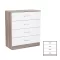 Comoda Miami cu 4 sertare 80x92 cm alb-stejar York