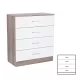 Comoda Miami cu 4 sertare 80x92 cm alb-stejar York