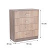 Comoda Miami cu 4 sertare 80x92 cm stejar Sonoma-stejar York