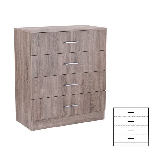 Comoda Miami cu 4 sertare 80x92 cm stejar York-stejar York
