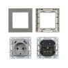 Priză Nova cu conector USB cu cadru gri