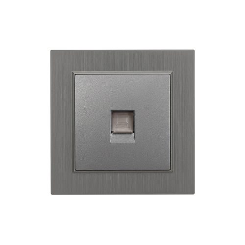 Priză Nova UTP RJA-45 cu cadru gri
