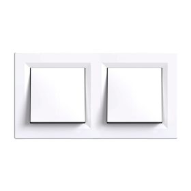   Întrerupător unipolar cu circuit dublu Nova 101 cu cadru alb