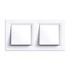 Nova comutator dublu 106 alb cu cadru dublu