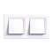 Nova comutator dublu 106 alb cu cadru dublu