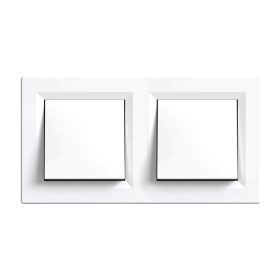 Întrerupător Nova cu cruce dublă 107 alb cu cadru dublu