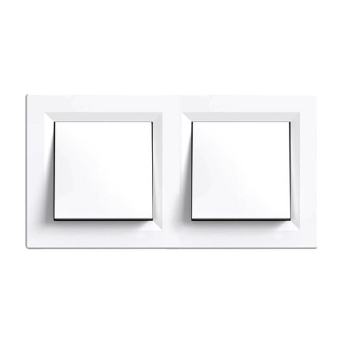 Întrerupător Nova cu cruce dublă 107 alb cu cadru dublu