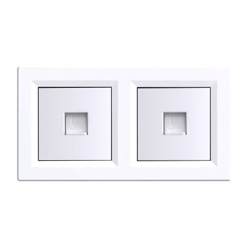 Nova dublă priză UTP RJA-45 cu cadru alb