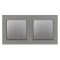 Întrerupător unipolar Nova dublu cu un singur circuit 101 cu cadru gri