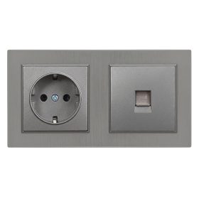 Priză Nova 16A 250V UTP cu cadru gri