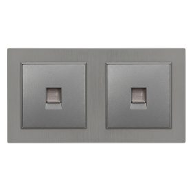 Nova dublă priză UTP RJA-45 cu cadru gri
