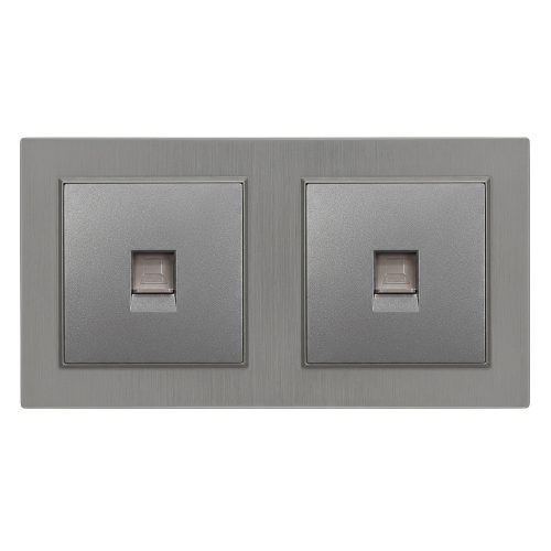 Nova dublă priză UTP RJA-45 cu cadru gri