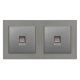Nova dublă priză UTP RJA-45 cu cadru gri