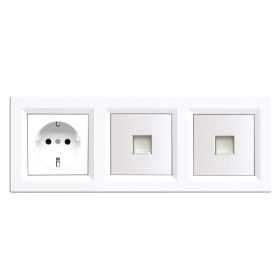 Mufa Nova III cu doi conectori UTP cu cadru alb